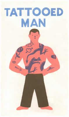 frequencebariole:Blexbolex  ( Bernard Granger )  - illustration - “ Tattooed Man “