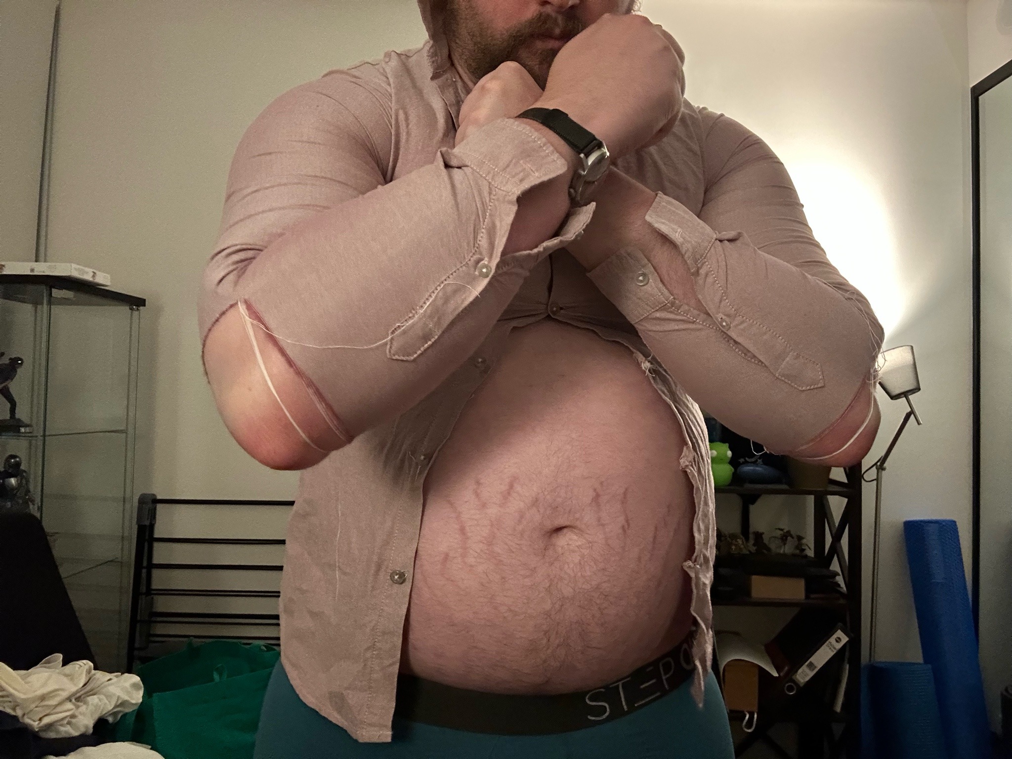 pineapplegut:As I said, ripping through old button up shirts is pretty fun. I think