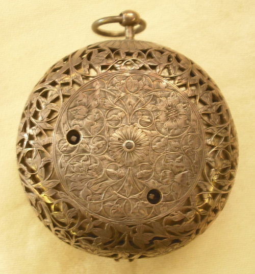 fishstickmonkey:Silver cased verge clock-watchMovement: Edward East (Southill, Bedfordshire 1602 - 1