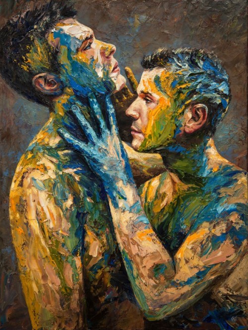 amazing-menreturn: ultrawolvesunderthefullmoon:  Paul Richmond: Paintings from His “War Paint” Series “I created War Paint because I was interested in exploring the concept of identity – how we construct our sense of self and choose to reveal