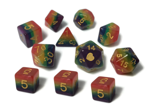 waywardmasquerade: We’ve teamed up with Heartbeat Dice to offer a rainbow bundle Dragon Bagon: