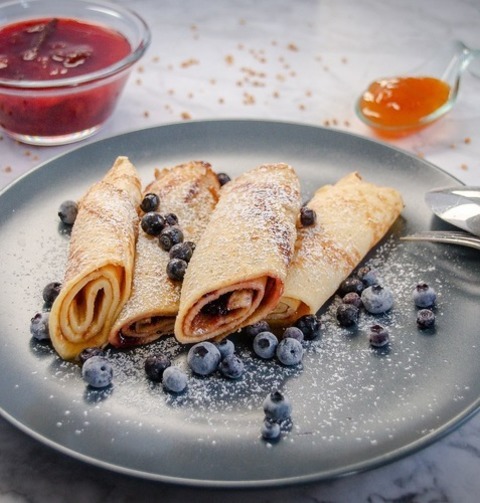Blueberry And Apricot Crepes