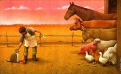 butterflygrace:  Beautifully illustrated piece by artist Pawel Kuczynski. Why love one but eat the others?