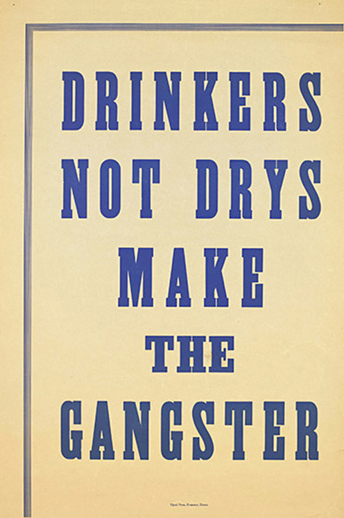 Poster design during the prohibition era between 1920 and 1933, USA. Wellcome Images. Via guardian