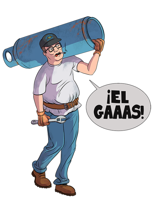 For a short period, “Hector Reyes” (Hank Hill) sold “el gas”, Mexican style.