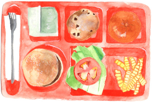 Lunch tray Watercolors ~ Summer 2015