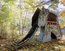 destroyed-and-abandoned:  An abandoned elephant slide inside the Chernobyl exclusion zone. Photograph by David McMillan