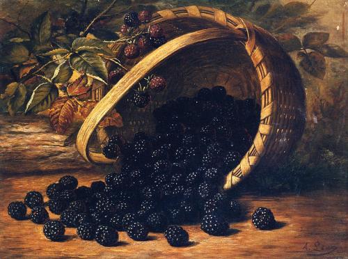 pagewoman:Blackberries in Basket by August Laux 