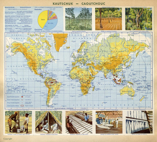 mapsontheweb:Rubber plantations of the world, 1940.A not insignificant factor in World War II, espec