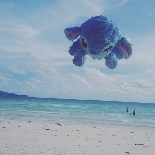 #stitch #travels #falling #jumpshot #beach #sea #sky #clouds #boracay #philippines