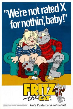 tenaflyviper:  The animated films of Ralph Bakshi: Fritz the Cat (1972) Heavy Traffic (1973) Coonskin (1975) Wizards (1977) The Lord of the Rings (1978) American Pop (1981) Hey Good Lookin’ (1982) Fire and Ice (1983) Cool World (1992) 