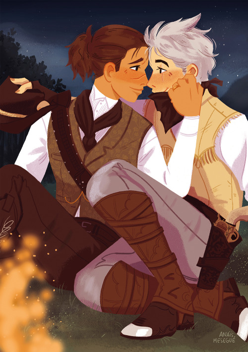 amesegue:Kakairu cowboy AU - I can finally show you the piece i made for the Kakairu Fanzine!  