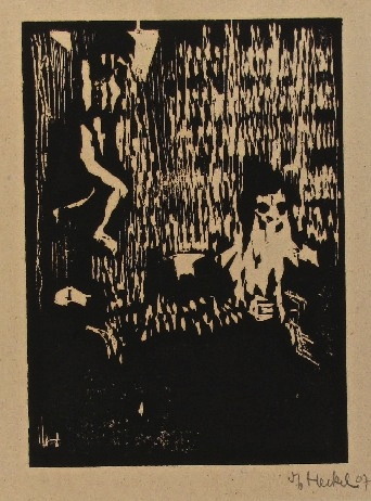 magictransistor:  Erich Heckel. Zur Ballade I, Two Figures, The Prisoner, The Judge,