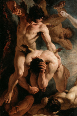 brittlebodies:  The Fall of The Rebel Angels (detail), Sebastiano Ricci 