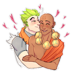 heronfoot:  Day 4: AU Zenyatta receives some affection.  (shout out to @venomines for their rendition of the human au because it’s perf) 