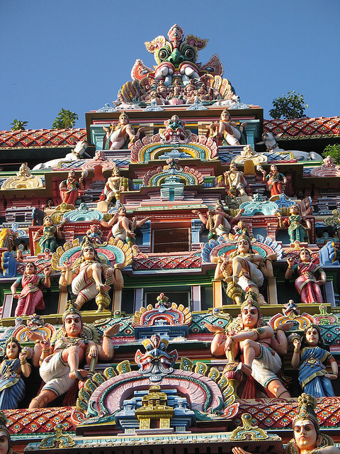 Architectural details at Chidambaram Temple in Tamil Nadu, India