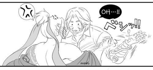 marl0803: McCree likes the beautiful oppai of Hanzo♡♡♡（Two of separate cartoons）