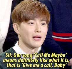myeondolf: Call Me Baby = Give me a call,
