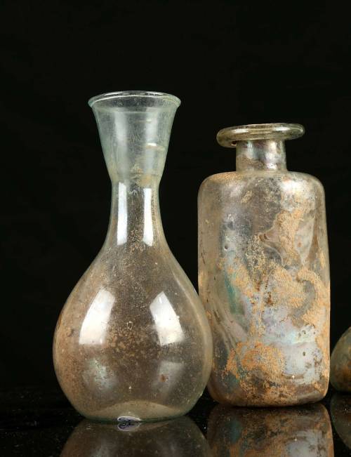 waswseffortblog: Roman Glass Vessels, c. 4th Century AD.