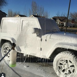 chemicalguys:  Lets start Chemical Guys Foam Frirays off to a proper start!!! No snow on the ground here in #Utah so I made my own! #foamfriday #jeep #chemicalguys @chemicalguys