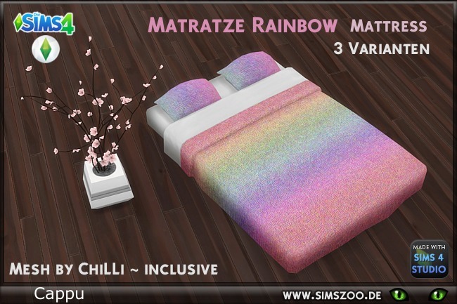 Blackys Sims 4 Zoo Rainbow Mattress By Cappu Details And Download