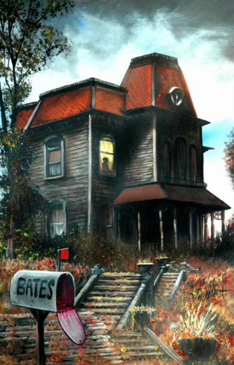 pixelated-nightmares:  PSYCHO HOUSE by woodywelch 