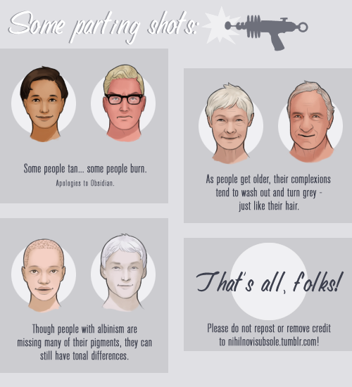 nihilnovisubsole: Skintones A quick little thing that ended up being neither quick nor little, for a