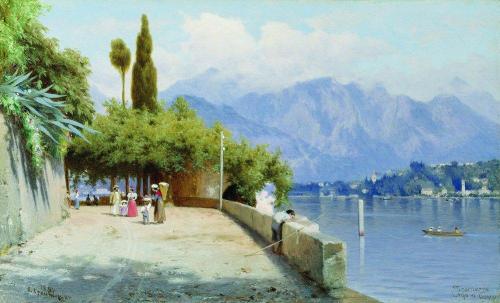 artist-bronnikov: View of Lake Como, 1897, Fyodor Bronnikov