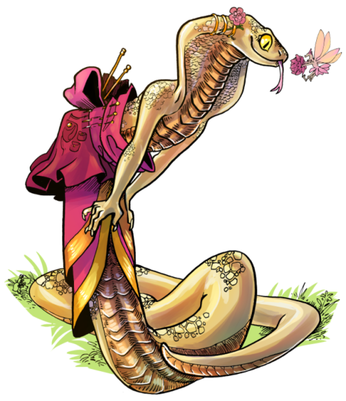 flatw00ds:28! A cute naga for today!