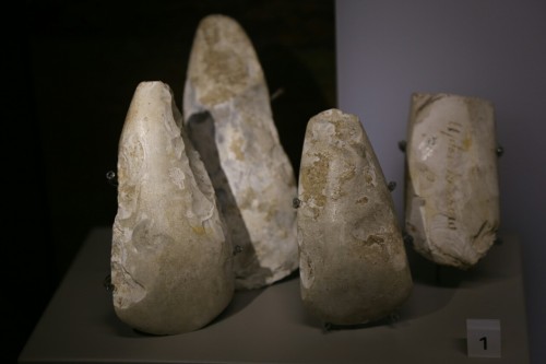 Prehistoric flints, scrapers and hand tools, Wiltshire Museum, Devizes, March 2016.