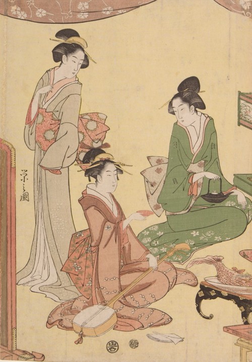 A Banquet with Entertainment, Chōbunsai Eishi 鳥文斎栄之, about 1795 (Kansei 7), Harvard Art Museums: Pri