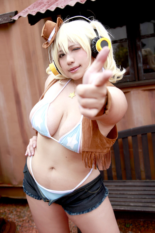 Super Sonico- Super Pochaco [Cowgirl] (Chouzuki porn pictures