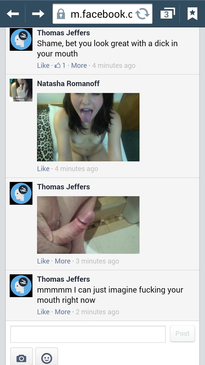 stolenpicsonly:  Facebook slut Natasha Romanoff posting slutty naked pics