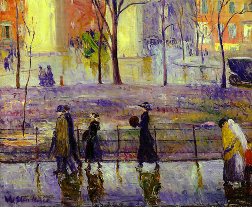 &ldquo;March day, Washington Square&rdquo;, William Glackens, 1912.