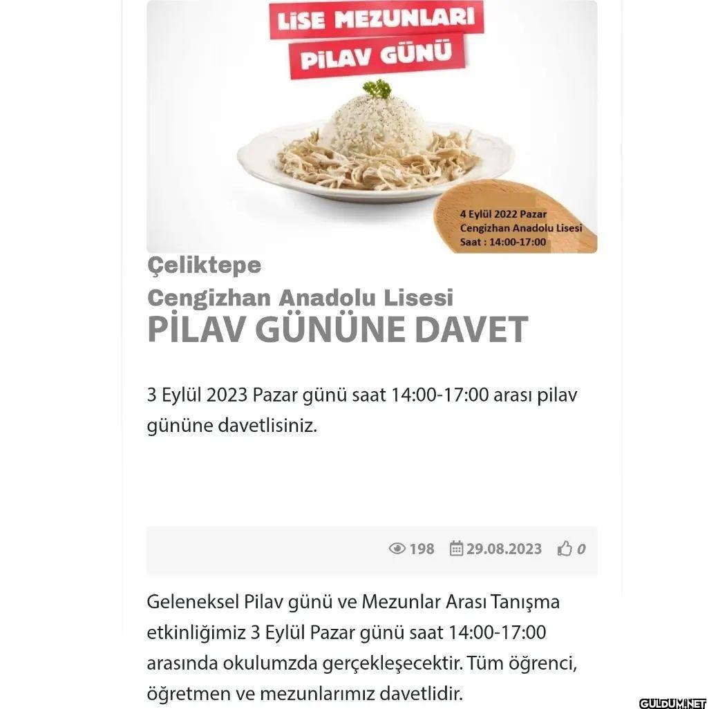 Pilav gününe geliyor...