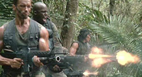 gracie-law:   This movie takes a firm stance: guns are totally awesome  Now watching “Rifftrax: Predator”