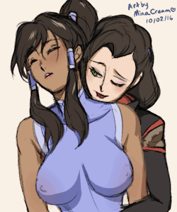 minacream:  Korrasami! &lt;3 My 2nd attempt at animation. Character interaction! Drawn, colored, and animated in Clip Studio Paint.  Support me on Patreon 