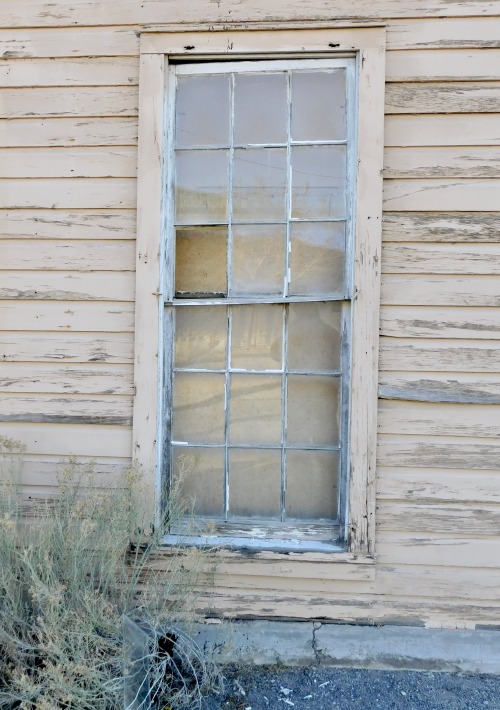 Wooden Wall With Wooden Window, One Pane Broken, Tonopah, Nevada,2020.