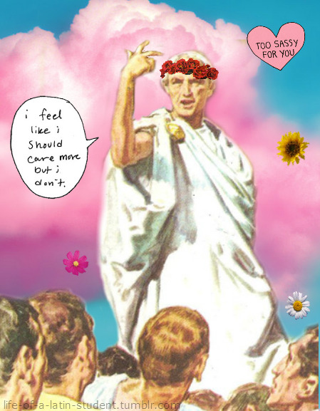 life-of-a-latin-student:I promised thoodleoo some Cicero with a flower crown.. Being fab as always.H