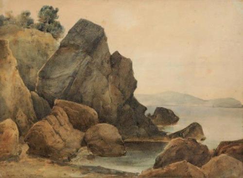 Vincent Joseph François Courdouan (1810–1893) Les rochers , 1834