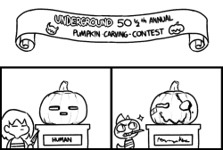 pixelkenj:  Undertale Pumpkin Carving Contest! Contest Rules and a cast all with personality quirks don’t quite mix well… happy uh, undertober??? (click for full view!) (continuation: http://pixelkenj.tumblr.com/post/130731904809/ ) 