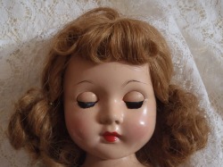 hazedolly: Sleeping Beauty: vintage (circa 1950s) hard plastic or composition doll. Photo source: eBay.com 