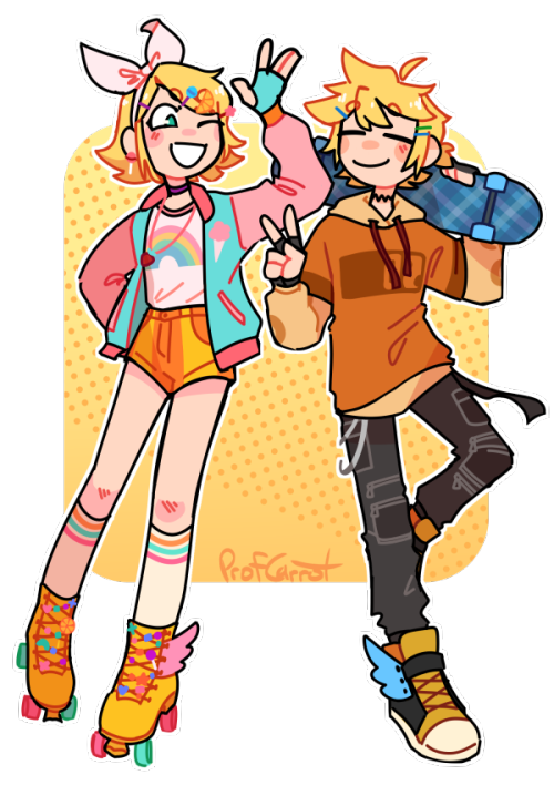 profcarrot:It’s their birthday!!!!! This is my piece for @100kagaminecollab !