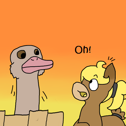 ask-scarycrows:“H-How long’ve you been there?!” ( @twisted-tonic I tried to make the Ostrich cute but instead got this.) x3