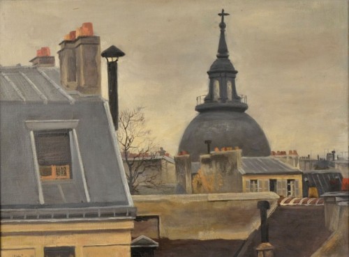 Rooftops  -    Georges ArditiFrench  1914-2012Oil on canvas , H. 33.5 cm L. 46 cm