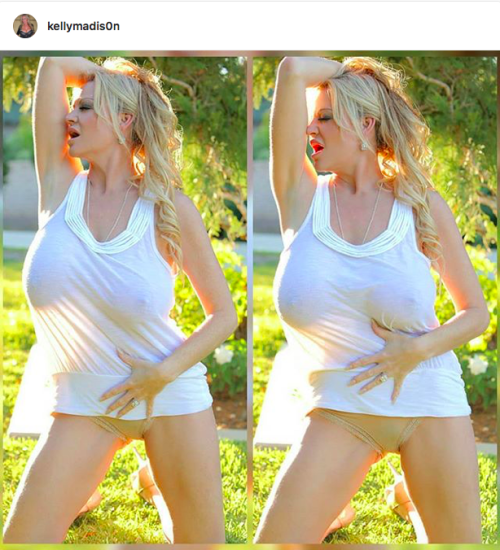 Porn Pics Golden girl Kelly Madison soaks up the sun