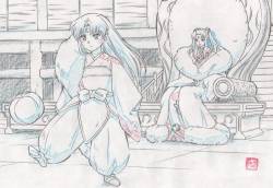 sesshoumarusama:officialinuyasha:Kid Sesshoumaru by Sachiya- Inu-Yasha -He’s playing y'all he’s playing!! 😭😭😭 sesshomaru was once a kid too 🥺❤️