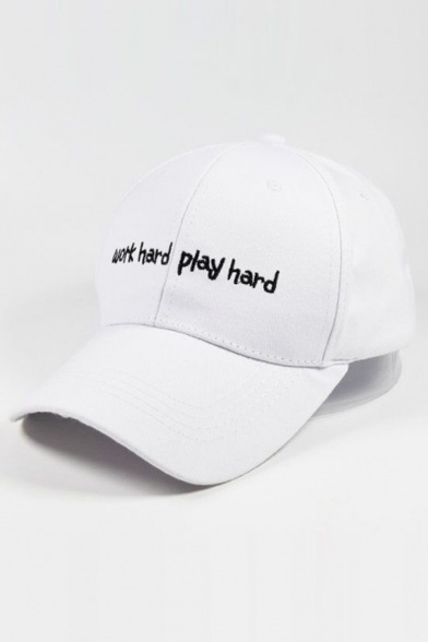 cleveruuu: New Arrival Chic Hats  Chic Letter  //   Work Hard Play Hard   Embroidery