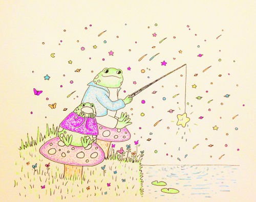 intergalactic-romantic:✨ froggis fishing for stars ✨original
