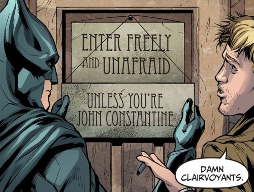 prettyarbitrary:thefingerfuckingfemalefury:audreycritter:deadpoolic:It’s not easy being John.BUT BAT